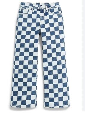 Old Navy Kids Checkerboard Blue and White Jeans